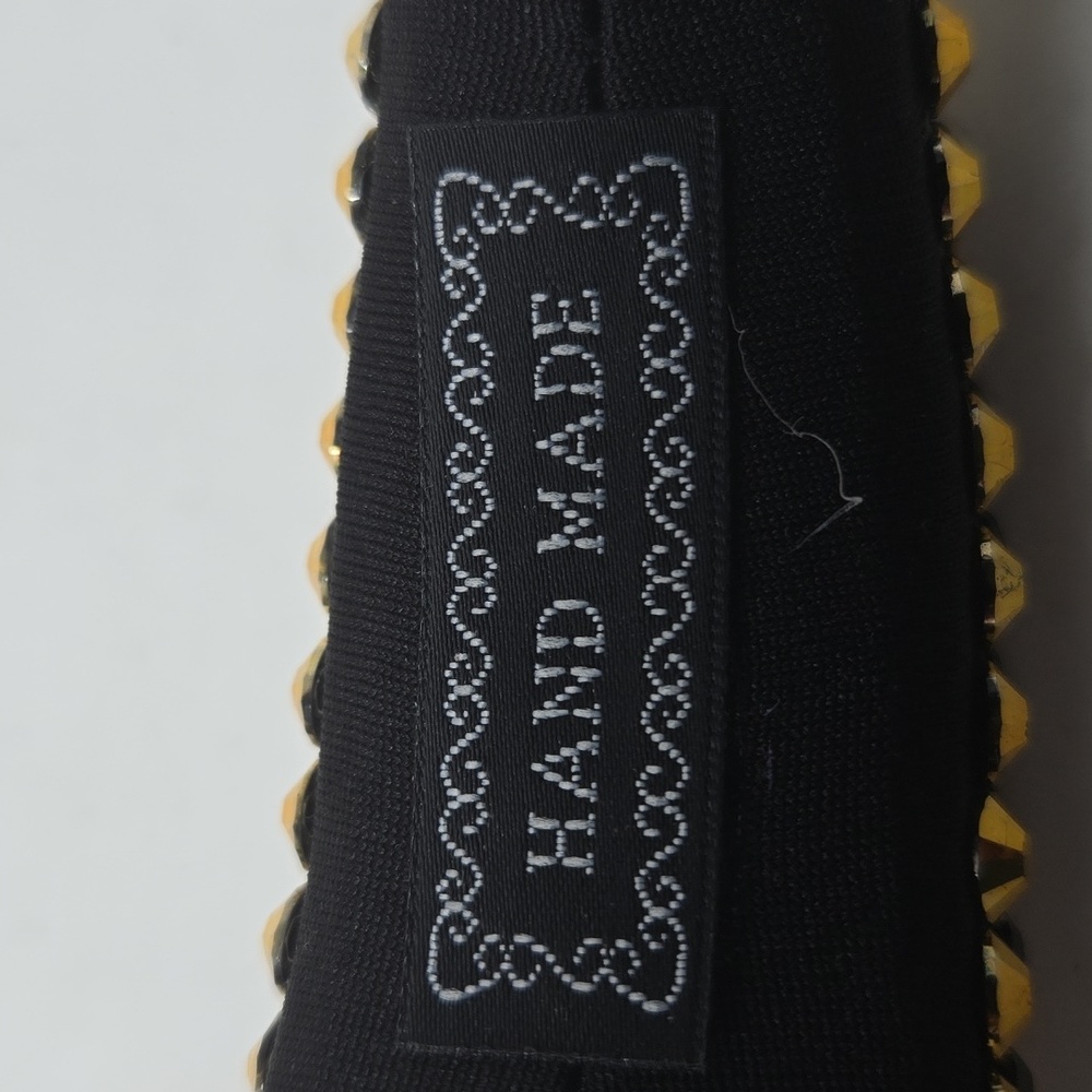 Gold and Black Beaded Headband - Picture 2 of 4